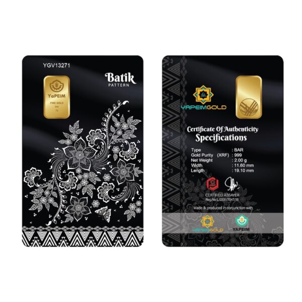 Wafer Emas 999, 2 gram Edisi Batik