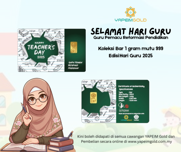 Wafer Emas 999, 1 gram Edisi Hari Guru 2025 - Image 3